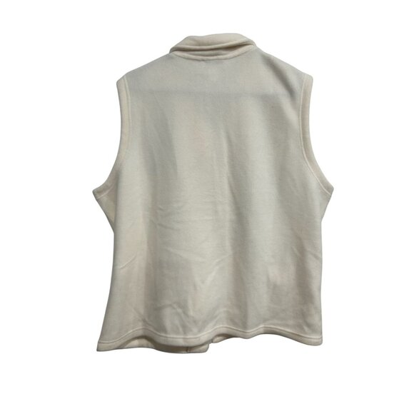 Drapers & Damons HolidayThemed Fleece Vest 1X Polyester Sleeveless Zip-Up White - Picture 2 of 8